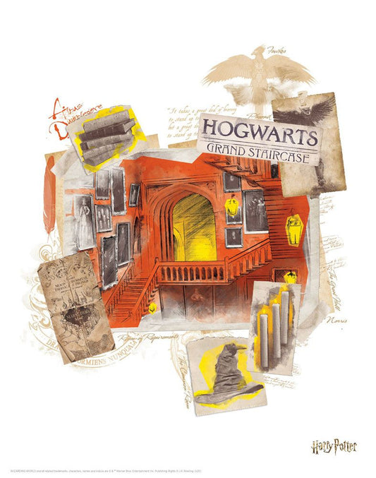 Harry Potter - Kunstdruck - Hogwarts Treppen (36 x 28 cm)